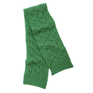 Wool Cable Knit Scarf MM257 Green SAOL Knitwear