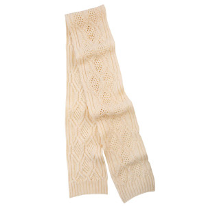 Ladies Wool Scarf ML252 Natural White SAOL Knitwear