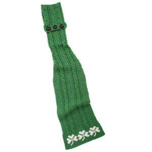 Aran Loop Scarf featuring Shamrock Pattern ML250 Green SAOL Knitwear