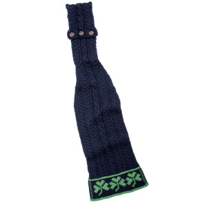SAOL Knitwear St Patrick's Day Ladies Loop Aran Wool Scarf Navy