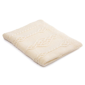 Celtic Pattern Knit Throw AWT907 SAOL Natural