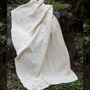 Celtic Pattern Knit Throw AWT907 SAOL Natural