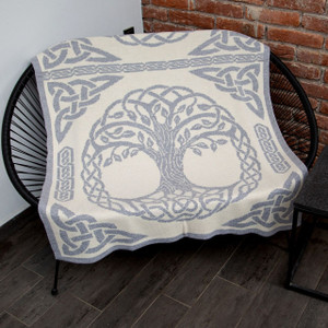 Tree of Life Trinity Knot Throw Grey AWT317 SAOL