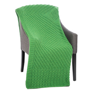 SAOL Irish Wool Throw with Shamrock Design MT123 Green saolknitwear.com