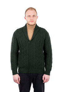 MM903 Men's Zipper Knit Cardigan Army Green Color SAOL Knitwear