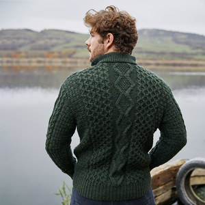 Men's Wool Half Zip Sweater MM902 - 102 Army Green Saol.ie