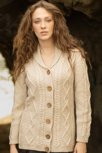 Ladies Shawl Collar Cardigan	ML163 - 109 Parsnip Saol.ie