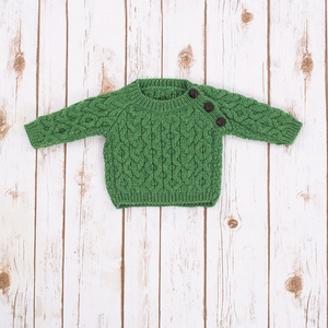 Kids Aran Sweater MK100-105 Green Saol.ie