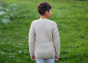 Kids Aran Sweater MK100-109 Parsnip Saol.ie