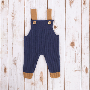 Baby Knit Overalls  NK201-546	Navy Brown Saol.ie