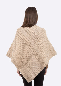 Saol  cable knit poncho - FL176 - 609 Parsnip Saol.ie