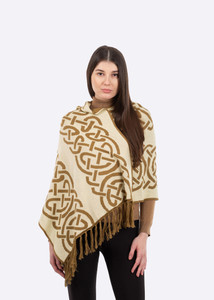 Traditional Celtic Knotwork Shawl LS108 - 402 Fawn Brown Saol.ie