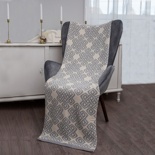 Celtic Novelty Pattern Throw Grey AWT315 SAOL