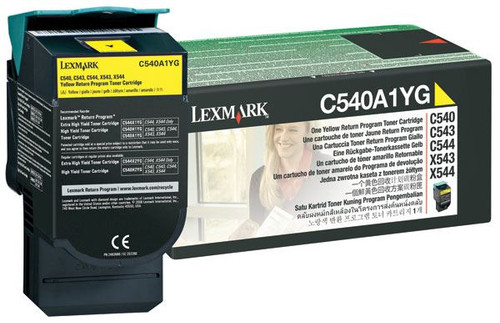 Lexmark C540A1YG Toner Cartridge - Yellow - Yield -  1000 Pages