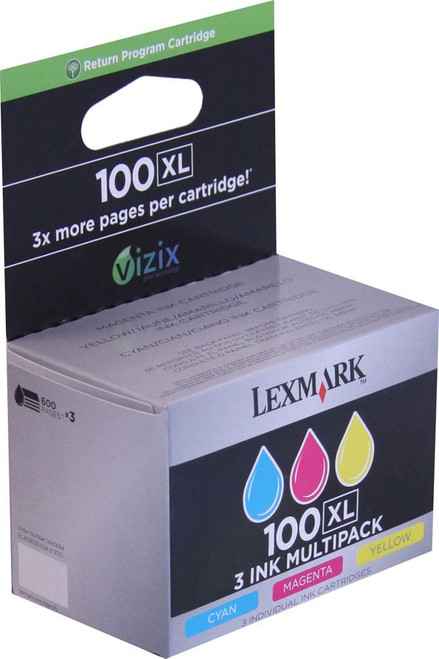 Lexmark 14N0684, 100XL Program Ink , Tri-Color (C, M, Y), 600 Each