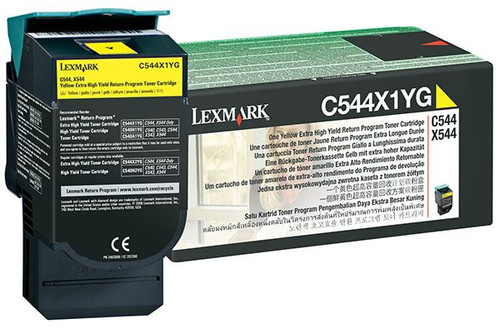 Lexmark C544X1YG Toner Cartridge - Yellow - Yield -  4000 Pages