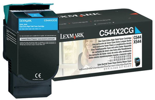 Lexmark C544X2CG Toner Cartridge - Cyan - Yield -  4000 Pages