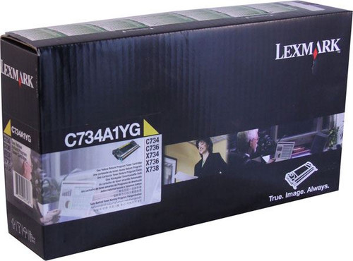 Lexmark C734A1YG Toner Cartridge - Yellow - Yield -  6000 Pages