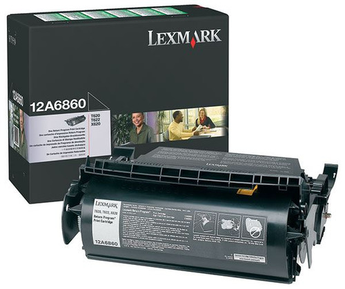 Lexmark LEX12A6860 Toner Cartridge  - Black, Yields 10000 Pages