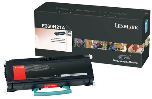 Lexmark E360H21A Toner Cartridge - Black - Yield -  9000 Pages