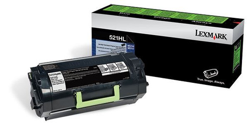Lexmark 52D1H0L, 521HL Toner Cartridge - Black, 25000 High Yield