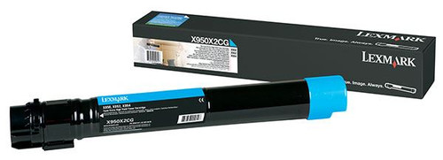 Lexmark LEXX950X2CG, Toner Cartridge - Cyan, High Yield 22000 Pages