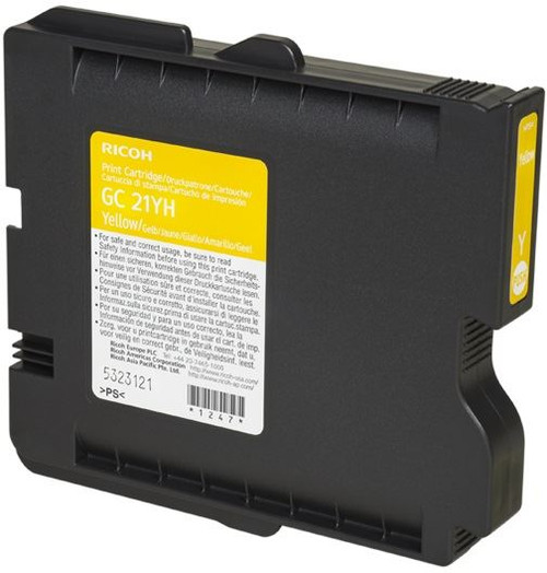 Ricoh 405539 Type GC-21YH High Yield Ink Cartridge Yellow - Yield 2300