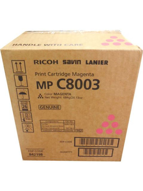 Ricoh 842198 Type MP C8003 Toner Cartridge Magenta- Yield 26,000 Pages