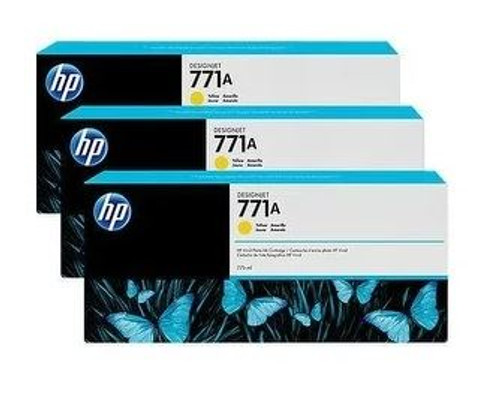 HP B6Y42A, 771A Ink Cartridge - Yellow - Pack of 3