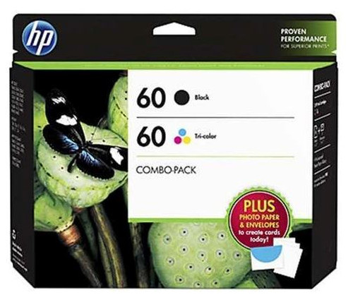 HP D8J23FN, 60 Ink Cartridge - 200 Black and 165 Tri-Color - 2 Pack