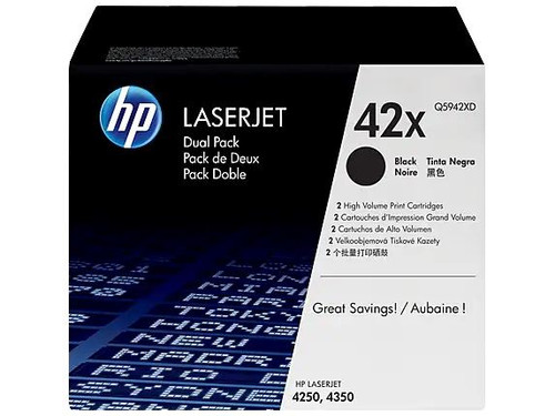 HP Q5942XD Toner Cartridge - Black - Pack of 2 - Yield - 20,000 Pages