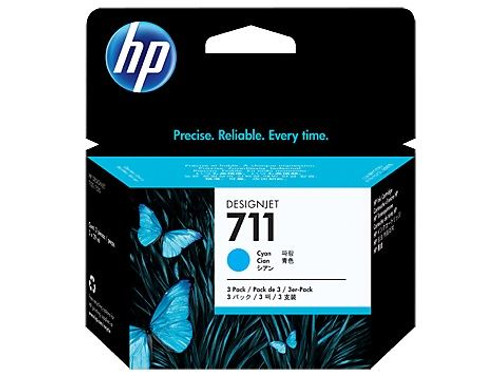 HP CZ134A, 711 Ink Cartridge - Cyan - Pack of 3