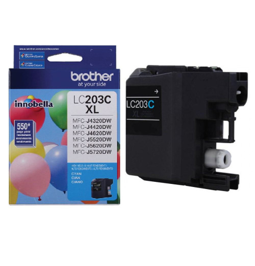 Brother LC203C High Yield Ink Cartridge Cyan - Yield 550 Pages Each