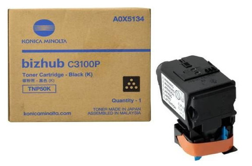 Konica Minolta A0X5134, TNP50K Toner Cartridge - Black - 6,000 Yield