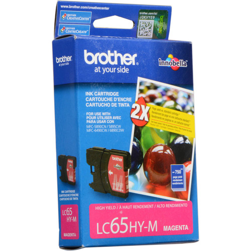 Brother LC65HYM High Yield Ink Cartridge - Magenta - Yield 750 Pages