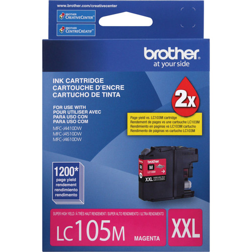 Brother LC105M Ink Cartridge Magenta, Super High Yield Yield 1200 Page