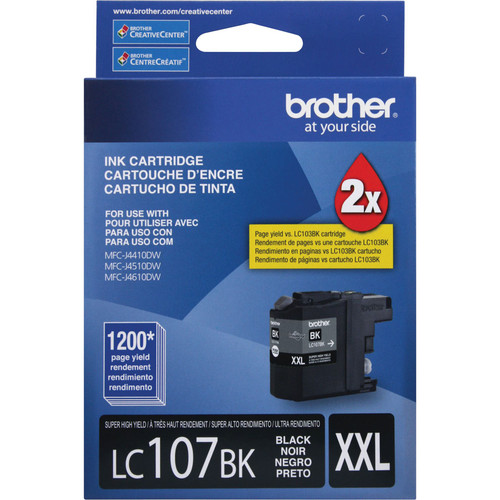 Brother LC107BK Super High Yield Ink Cartridge - Black - 1200 Page
