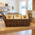 Sports-themed soap bars with rubber duck toys displayed in a wicker basket in a boutique — All-Star Clean handmade olive oil and shea butter soap.