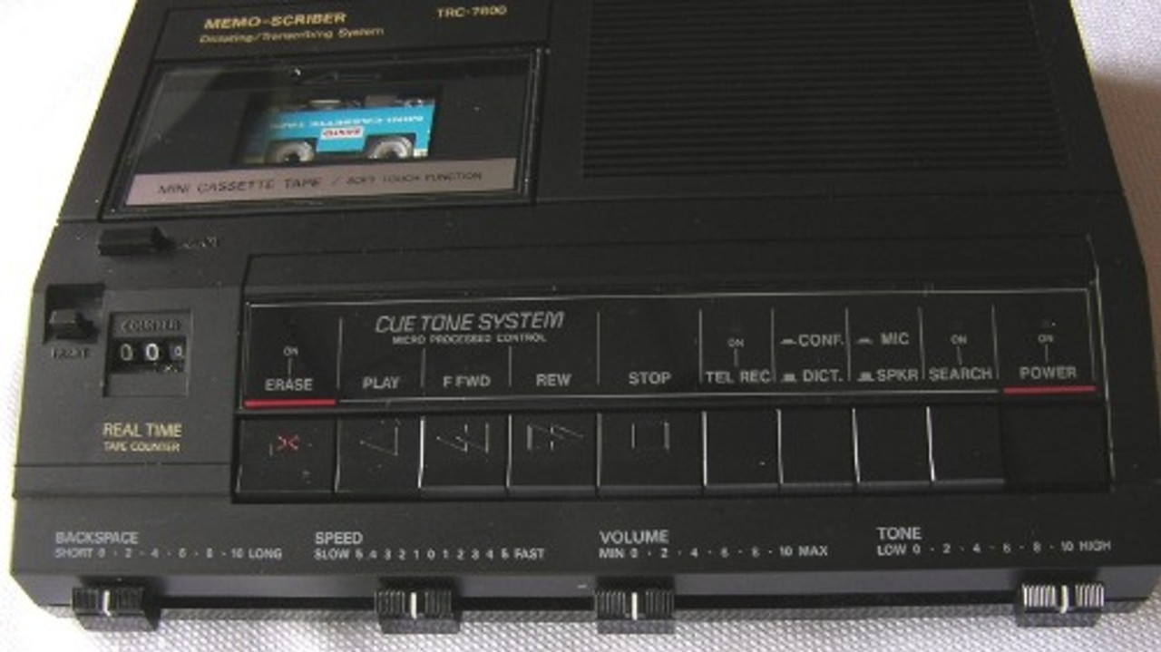 Sanyo Trc 7600 Minicassette Transcription Dictation Machine controls