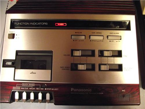 Panasonic RR-950 Microcassette Transcriber controls