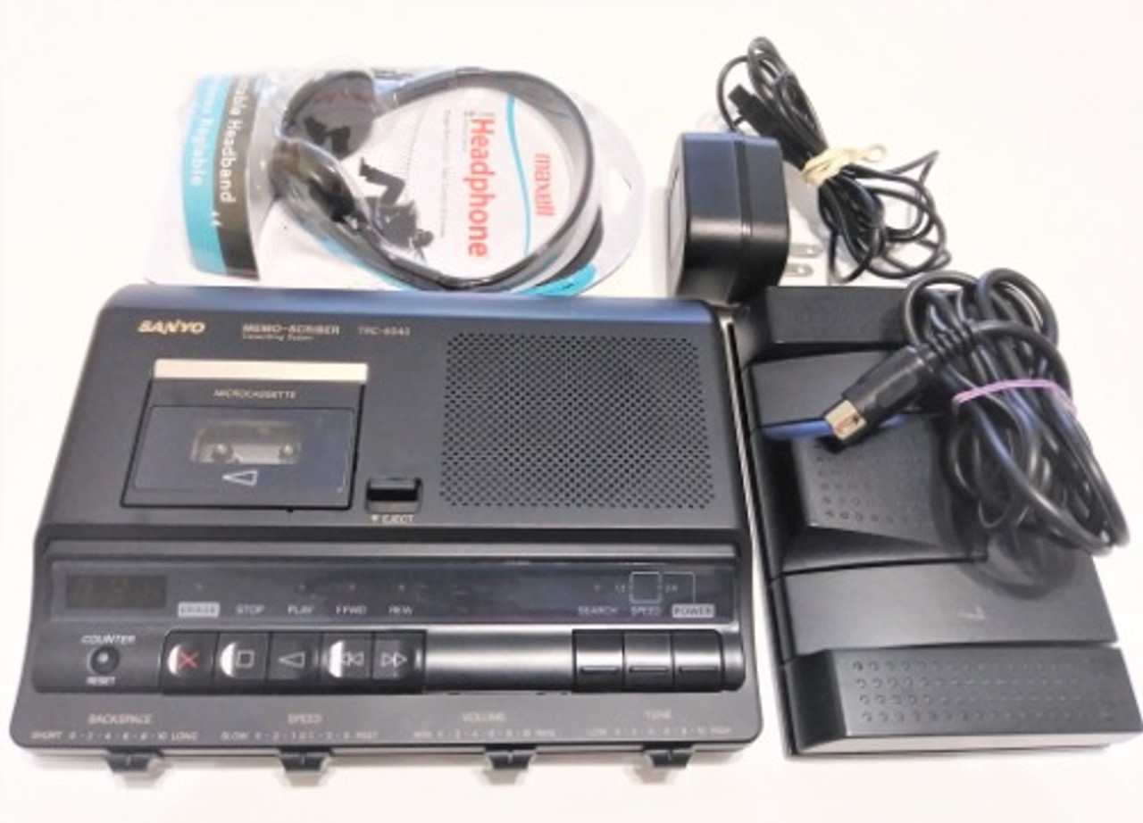 Sanyo Trc-6040 Micro Cassette Transcriber Machine With Foot Pedal