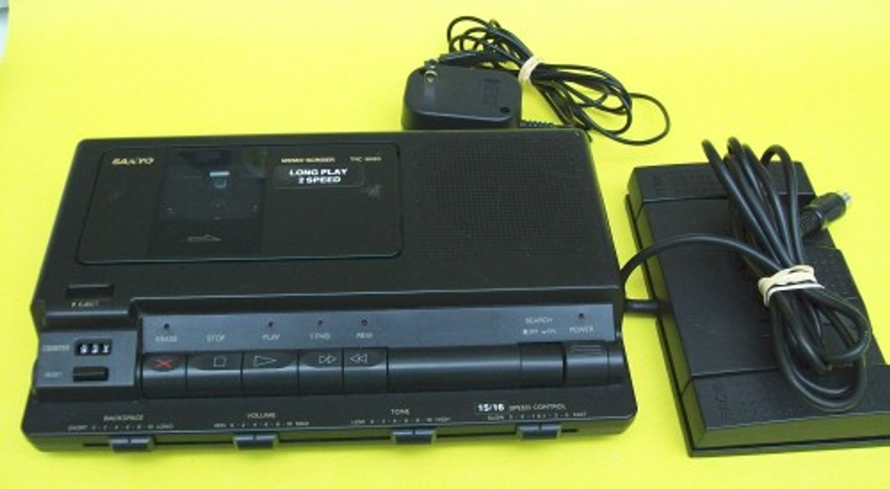 Sanyo Trc-8080 2-Speed Standard Cassette Transcription Transcriber Machine