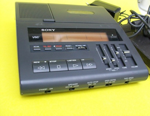 Sony BM-88 2-Speed Cassette Transcriber Machine Controls
