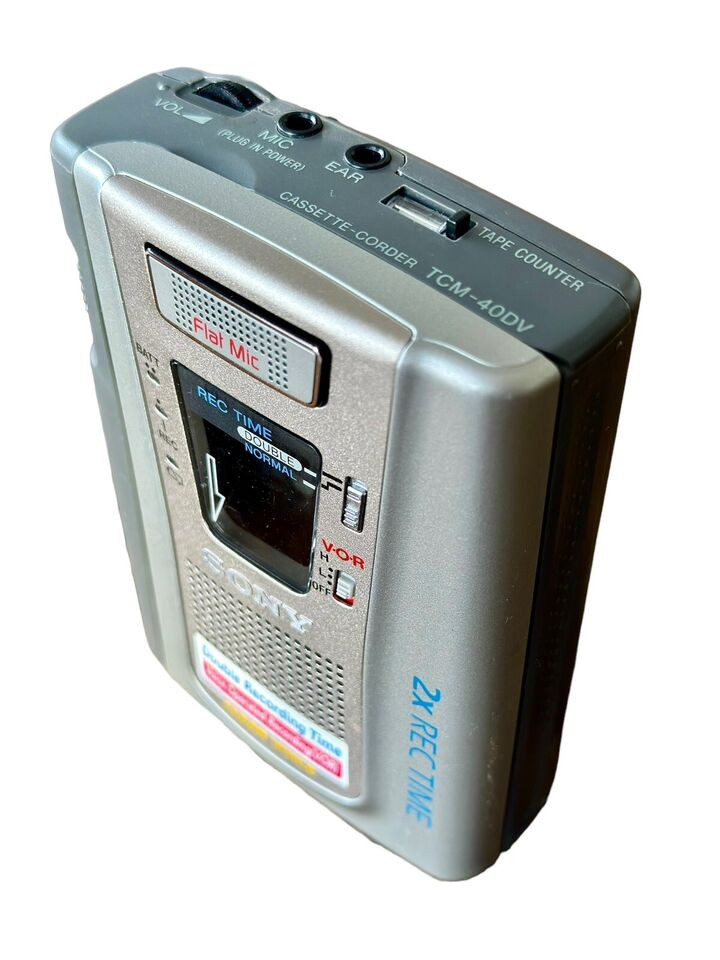 Sony tcm-40DV Portable Full Size Cassette Recorder Flat Mic