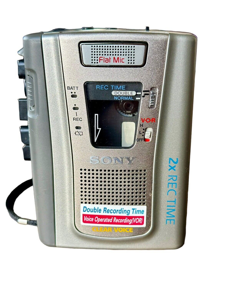 Sony tcm-40DV Portable Full Size Cassette Recorder Flat Mic