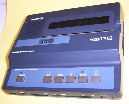 Olympus Pearlcorder T1010  Microcassette Transcriber Machine controls