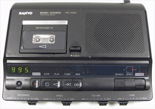 Sanyo Trc-6040 Micro Cassette Transcriber Machine With Foot Pedal