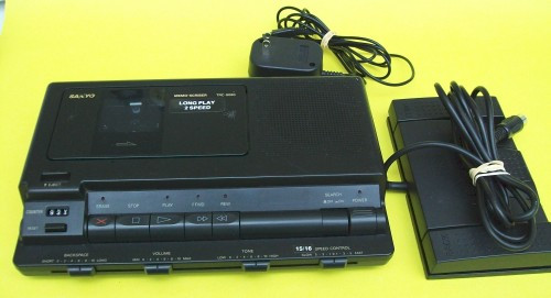 Sanyo Trc-8080 2-Speed Standard Cassette Transcription Transcriber Machine