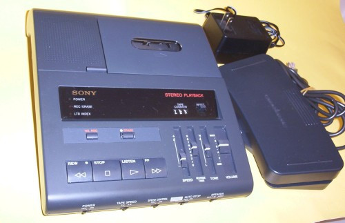 Sony Bm-87dst Full Size Cassette Transcriber 2-speed Playback
