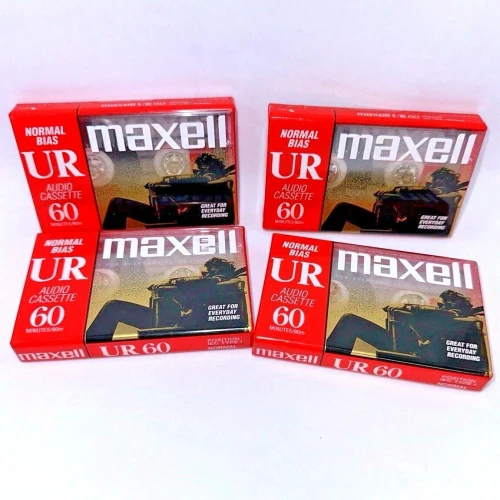 Maxell UR-60 Blank 60-Minute Audio Cassette Tape —4 pack